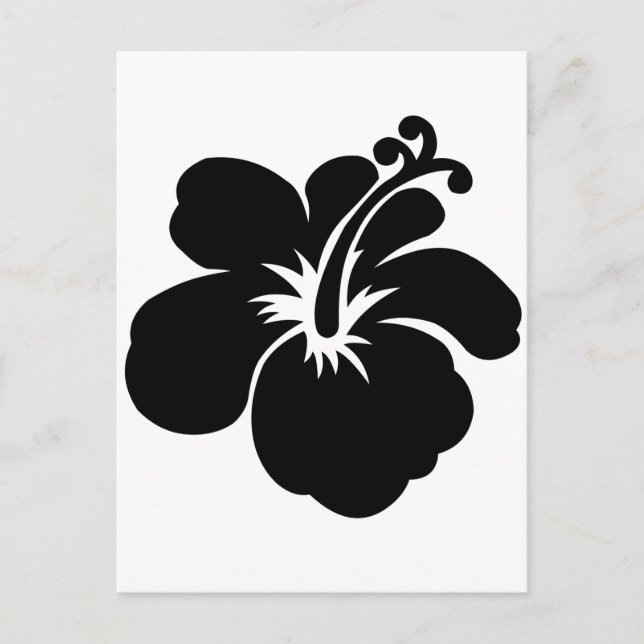 Postal Flor de aloha negra (Anverso)
