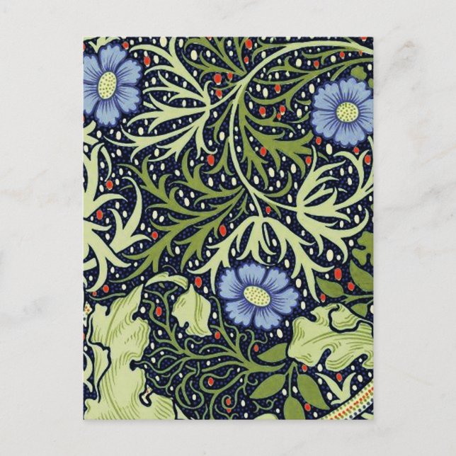 Postal Flor de antigüedades de William Morris Seaweed (Anverso)