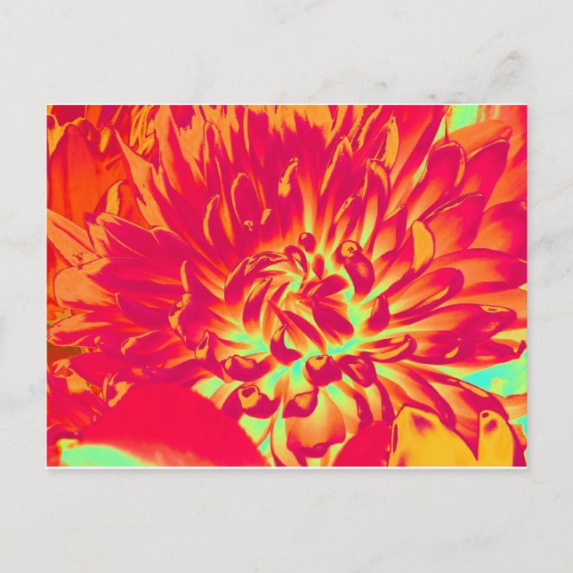 Postal Flor de arte digital (Anverso)