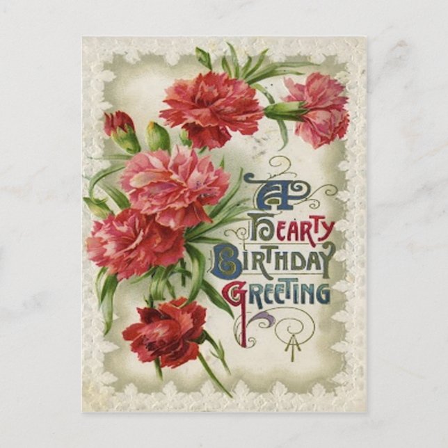 Postal Flor de Begonia Roja Flores (Anverso)