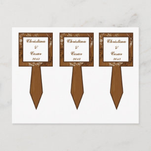 Postal Flor de Boda floral de plancha de madera escogida 