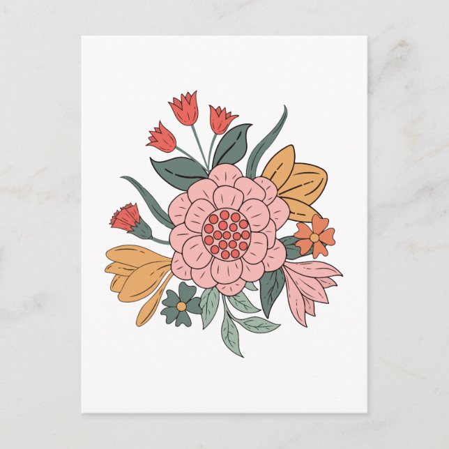 Postal Flor de Boho (Anverso)