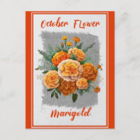Flor de caléndula floral vintage de octubre