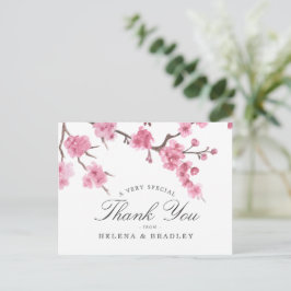 Postal Flor de Cerezo en Flor | Agradecimiento de Boda