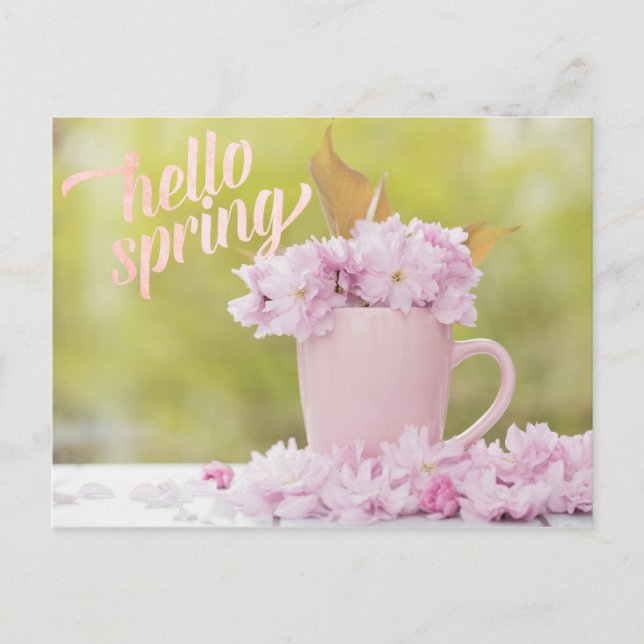 Postal Flor de cerezo Flor Stilllife Spring Textos (Anverso)