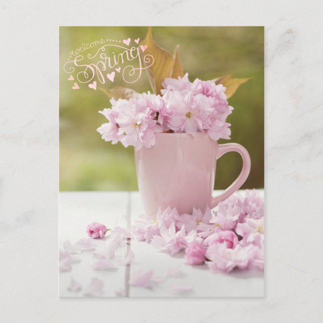 Postal Flor de cerezo Flor Stilllife Spring Textos (Anverso)