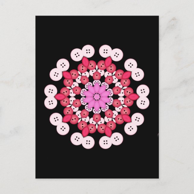 Postal flor de cerezo mandala (Anverso)