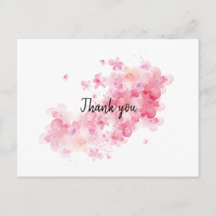 Postal Flor de cerezo rosa gracias