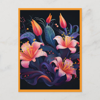 POSTAL FLOR DE COLOR DURAZNO #2