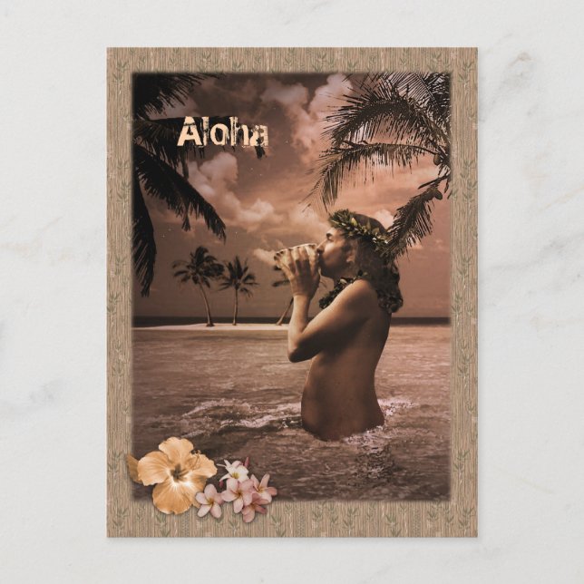 Postal Flor de concha (Anverso)