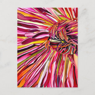 Postal Flor de crisantemo acuarela