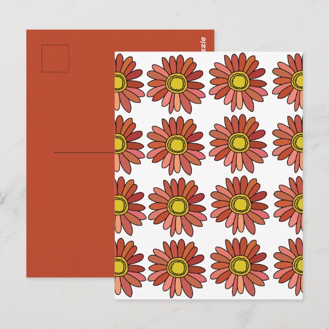 Postal Flor de Crisantemo Floral Crisantemo (Anverso / Reverso)