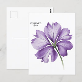 Postal Flor de cumpleaños de febrero: regalo personalizad