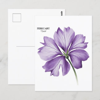 Postal Flor de cumpleaños de febrero: regalo personalizad