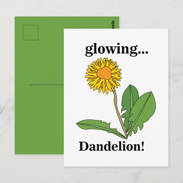 Postal Flor de Diente de León Floral (Anverso / Reverso)