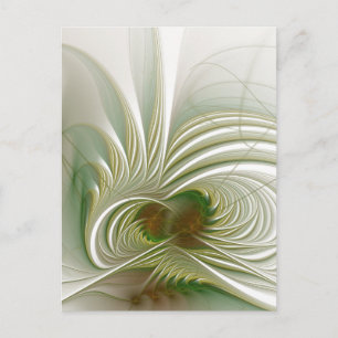 Postal Flor de fantasía fractal suave y tierna