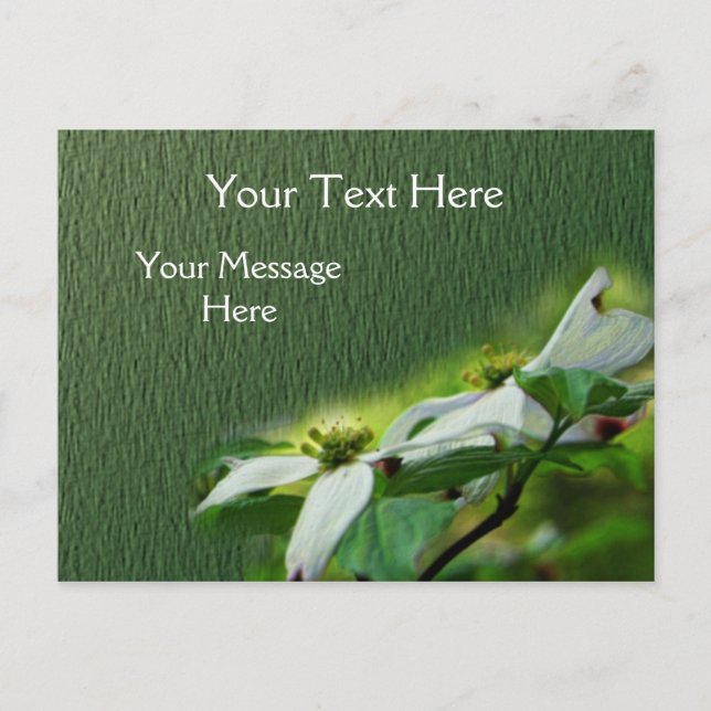 Postal Flor de flores de leña blanca (Anverso)