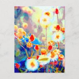 Postal Flor de flores silvestres coloridas