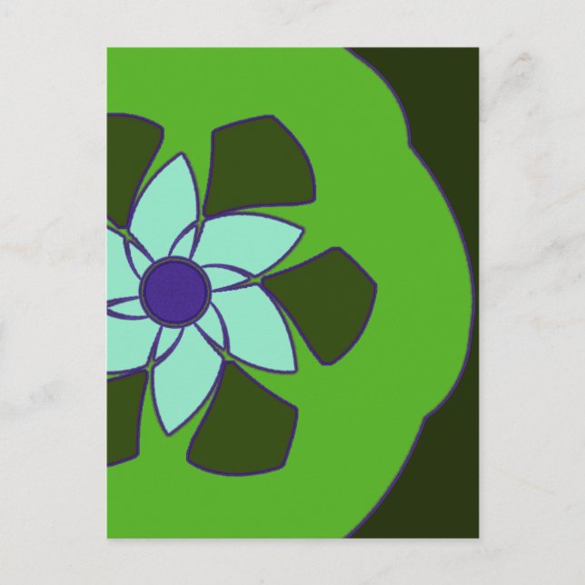 Postal Flor de fruta de pasión Mandala (Anverso)