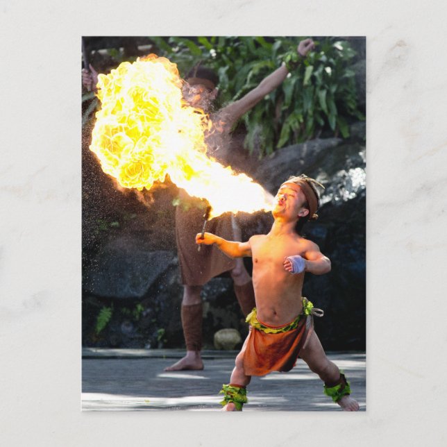 Postal Flor de fuego (Anverso)