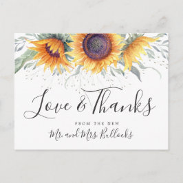 Postal Flor de Girasol | Agradecimiento de Boda