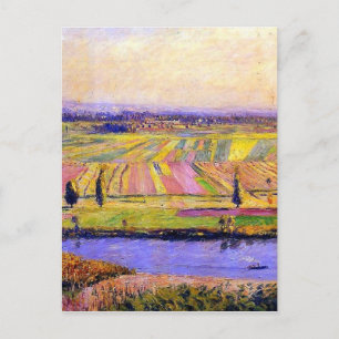 Postal Flor de Gustave Caillebotte cosecha -_La_Plaine_de