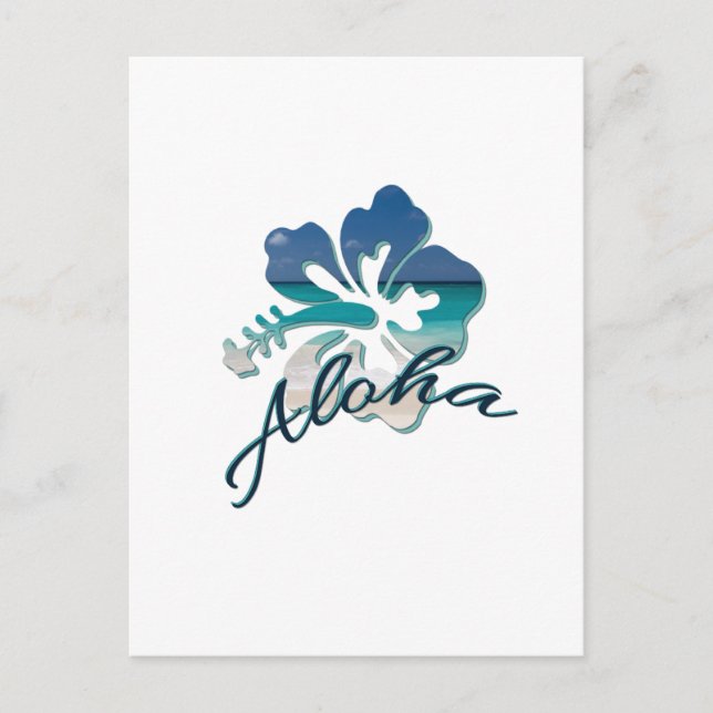 Postal Flor de Hibiscus Aloha Hawaii (Anverso)