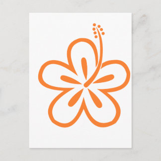 Postal flor de hibiscus naranja