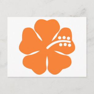 Postal flor de hibiscus naranja