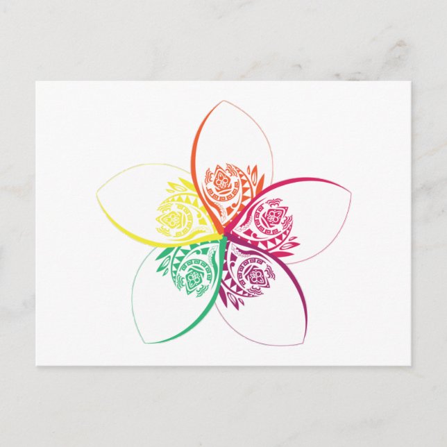 Postal flor de isla (Anverso)