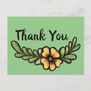 Postal Flor de jardinería amarillo margarita floral