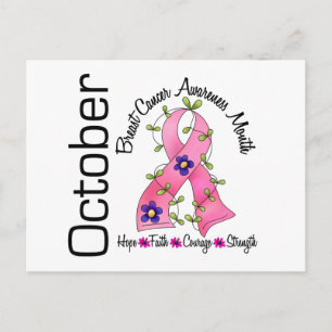 Postal Flor de la cinta del Mes de Sensibilización sobre