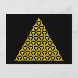 Postal Flor de la Vida / Blume des Lebens - pirámide dora