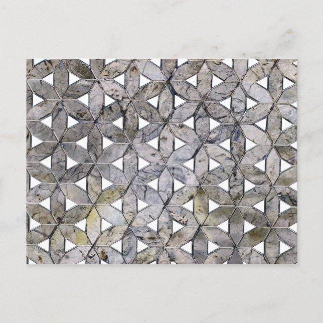 Postal Flor de la vida del mosaico de la Piedra Gris Natu (Anverso)