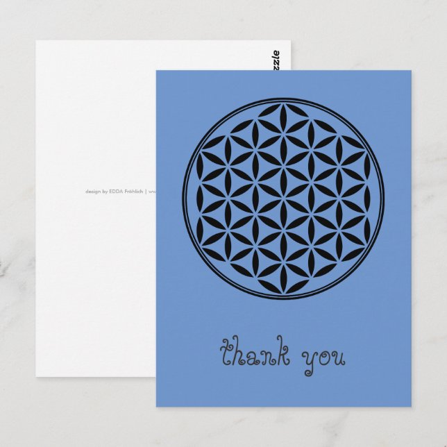 Postal FLOR DE LA VIDA - Símbolo de Geometría Sagrada com (Anverso / Reverso)