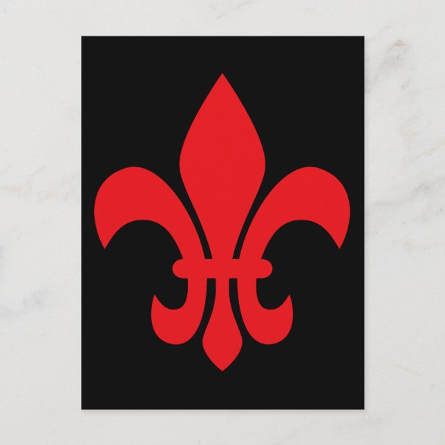 Postal Flor de Lis Roja (Anverso)