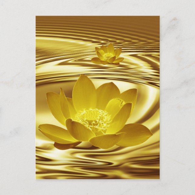 Postal Flor de loto dorado (Anverso)