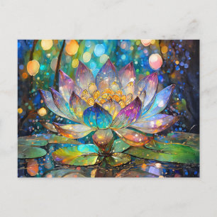 Postal Flor de Loto Iluminada en Flor