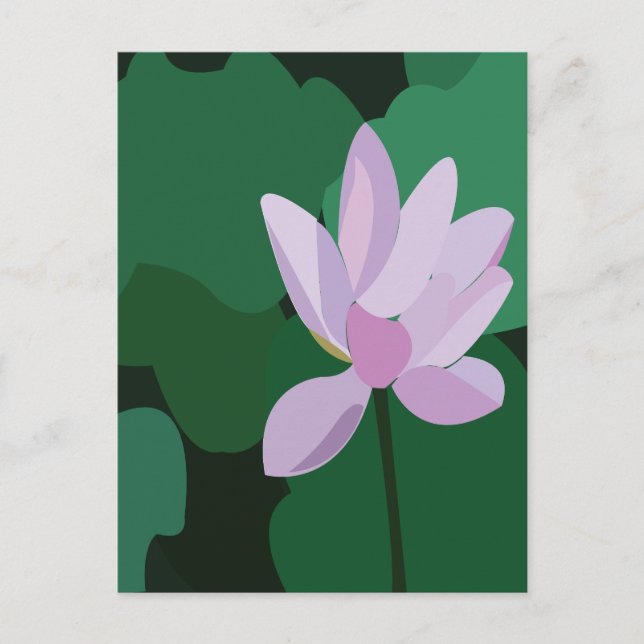 Postal Flor de Loto Rosa (Anverso)