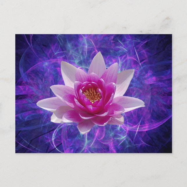 Postal Flor de loto rosa y significado (Anverso)