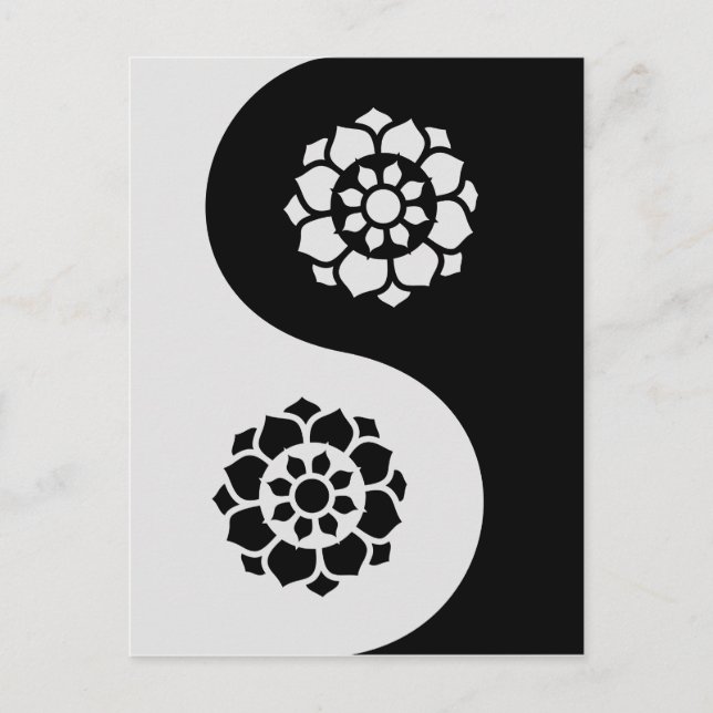 Postal Flor de Lotus Yin Yang (Anverso)