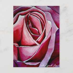 Postal Flor de macro Rosa rosa