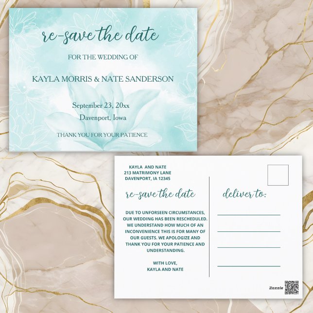 Postal Flor de magnolia etérea, Boda de guardar la fecha (Subido por el creador)