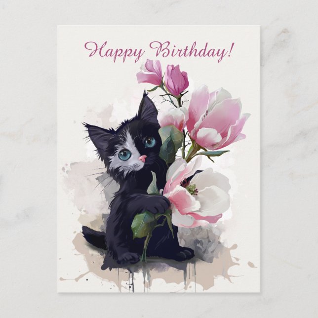 Postal Flor de magnolias (Anverso)