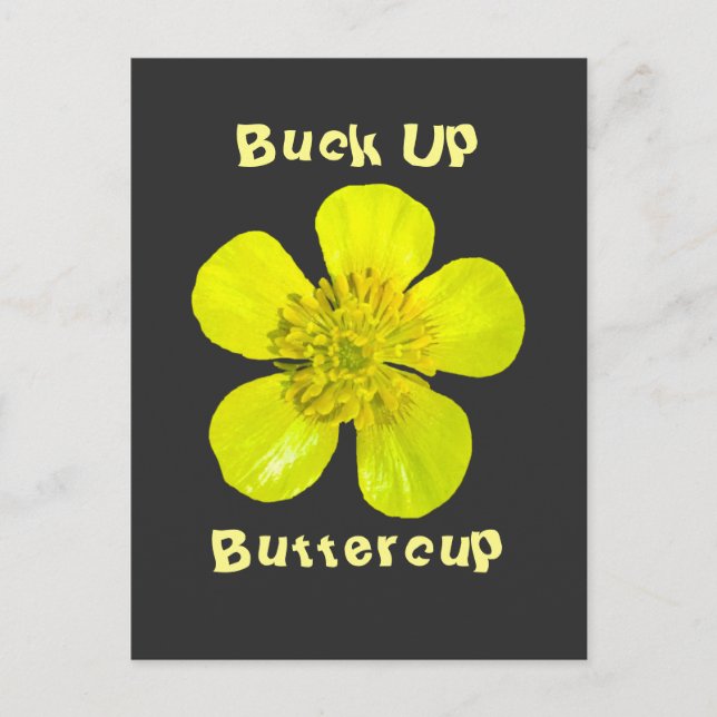 Postal Flor de mariposa vibrante - Buck Up Buttercup. (Anverso)