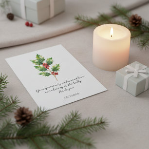POSTAL FLOR DE NACIMIENTO DE ACEBO DE DICIEMBRE EN ACUARE