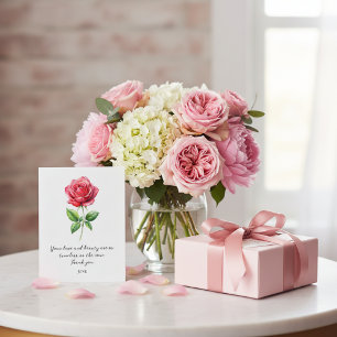 POSTAL FLOR DE NACIMIENTO DE ROSA DE JUNIO EN ACUARELA
