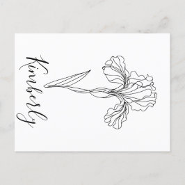 Postal Flor de nacimiento personalizada de febrero iris