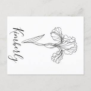 Postal Flor de nacimiento personalizada de febrero iris