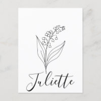 Flor de nacimiento personalizada de lirio de mayo 